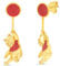 Disney Klassisch Winnie the Pooh Ohrstecker mit Gelbgold Plattiert, Schwingender Ballon, Offizielle Disney Schmuck