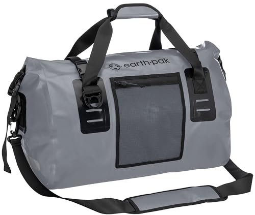 Earth Pak Wasserfeste Reisetasche- Hochwertige Duffel Bag Größen 50L / 70L - Ideal als Reisetasche, Segeltasche, Fitnesstasche oder Expeditionstasche (Grau, 120L)