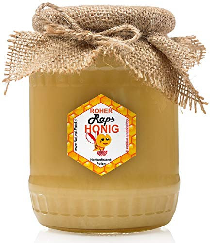 Natural Food - Roher Honig - Direkt vom Imker - Roh Natürlich - Ohne Zusätze - Ungefiltert - Nicht Geschleudert oder Erhitzt - Geschenkidee - 22 KG - 20 x 1,1 kg - Rapshonig