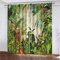 Dschungel Vorhang Blickdicht Kurz Grün Landschaft Schlafzimmer Ösenvorhang Büro Kinderzimmer Thermo Gardinen für Sonnenschutz |Sichtschutz DNHFUI 150x220cm