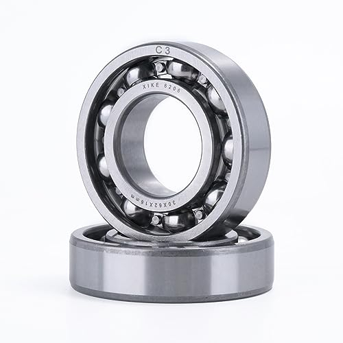 XiKe 2 Pcs 6206 C3 Kugellager 30x62x16mm Offene Bauweise und Chromstahl, Passend für DIY, Auto, Motorrad, ATV, Getriebe, Motor, CNC, Industrie, Landwirtschaft und Gartengeräte.