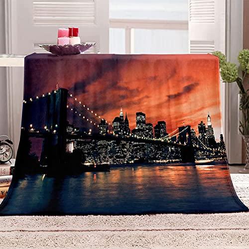 Kuscheldecke Flauschig Flanell 150x200cm New York, 3D Drucken Decke Fleecedecke für Kinder Erwachsene, Weich Decken Mikrofaser Wohndecke Tagesdecke Decke Sofa & Bett