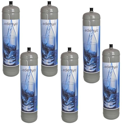 6 Einwegflaschen CO2 e290 Lebensmittelverwendung Spritzwasser für Kohlensäure- und Wasserkühler Anschluss M11x1