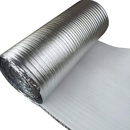 HARICSET Foglio di Alluminio Isolamento Anticalpestio Sottopavimento per Laminato Spessore 2 mm di Isolamento Acustico da Calpestio Isolamento del Pavimento per Parquet Laminato(Size:1 * 20m)