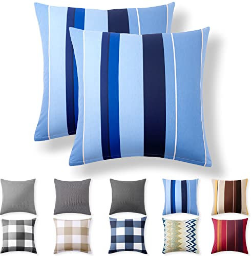 Alreya 2er-Set Renforcé Kissenbezug 60 x 60 cm - 100% Baumwolle mit YKK Reißverschluss, Superweicher Kopfkissenbezug 60x60, Kissenhülle, Blaue Wellen, nur Kissenbezug