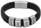Heideman Armband Herren aus Leder schwarz matt - Lederarmband Titus mit silberfarbenen Gravurplättchen für Männer - Personalisiertes Geschenk