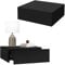ML-Design 2er Set Nachttisch hängend mit 1 Schublade, Schwarz matt, 46x30x15 cm, Holz, grifflos, Schwebender Nachtschrank, Wandmontage, Nachtkommode Wandregal Wandschrank Nachtkonsole Wandboard Regal