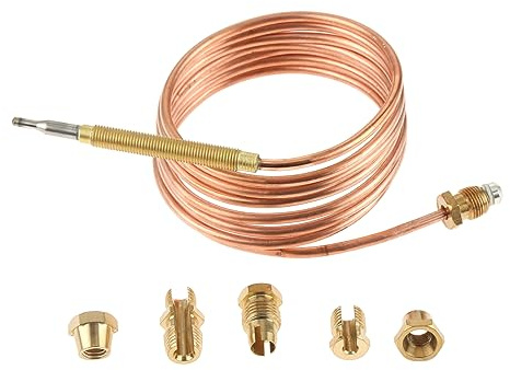 150cm Gas Thermoelement Ventil für Heißwasserkessel Backöfen mit 5 Teilen | Thermoelement Ersatz für Gasgeräte mit 5 Befestigungsteilen, geeignet für Heißwasserkessel Backöfen und Küchen-Gasgeräte