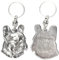 Art-Dog Niedlicher Hundeschlüsselanhänger - Exklusive Kollektion French Bulldog - Französische Bulldogge I Schlüsselanhänger Hund - Versilberte Keyring mit 2,5 Schloss - 5,2x3,9x9cm