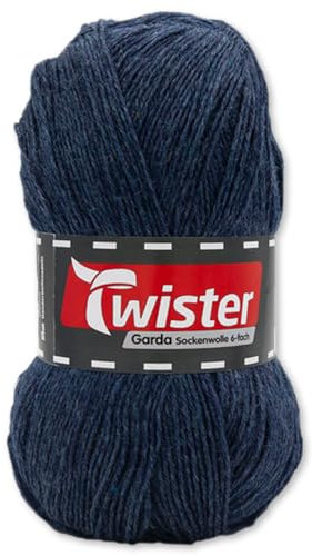 Frida's Wollhaus Twister 150 g Garda 6-fach Sockenwolle Stricken Häkeln Schurwolle Garn 14 Farben (54 | Jeans)