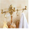Antique Brass Bathroom Towel Hook Rack,Bath Coat Rack Hook Wall Mounted Towel Rail Bar with 4 Hooks,Brushed Bronze Bath Robe Hanger Vintage Coat Hook Rack Holders,Kitchen Lavatory Hot Tub Accessories