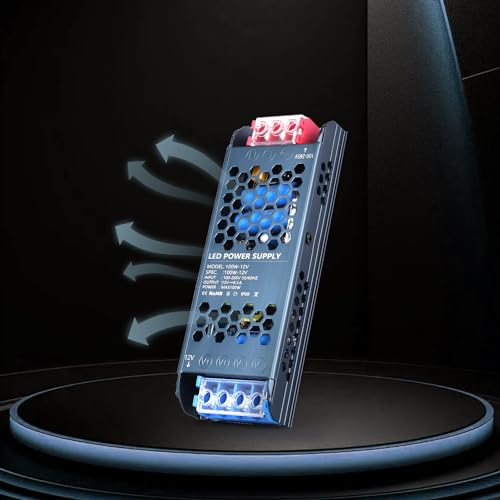 YOODI Trafo 230V auf 12V, 100W LED Transformator AC/DC Netzteil, Schnelle Wärmeableitung, Treiber Schaltnetzteil 8.3A, Konstantspannung Niedervolttrafo für Lampen