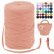 LEREATI T-Shirt Garn 7mm Textilgarn zum Häkeln für Körbe 100m / 250g Bändchengarn Makramee Häkelgarn Stoff Dickes Garn für Taschen Korb Decke, Heimdekoration (Rosa Orange)