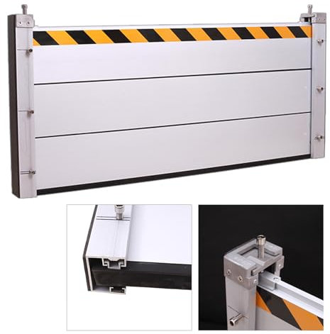 MAVERY Hochwasserschutzbarriere, Aluminiumschild-Tür-Wasserstopper-Barrierestraße, Verteidigungsbarrieren für Überschwemmungen, wiederverwendbar, Entfernung für Garage/Keller/Haustür/Auffahrt