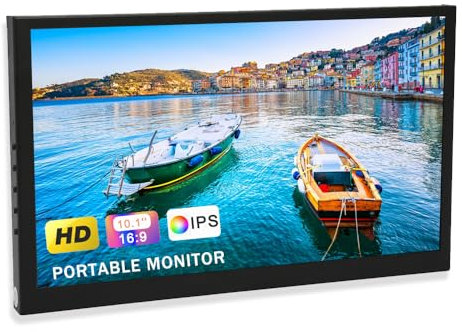 Yunir Portable Monitor 10.1inch HD, HDMI Computer Display IPS Multi-Touch Gaming Monitor, with Dual Speakers & Jacks, for Laptop PC MAC Phone RPi 4 3 PS4 Xbox Switch