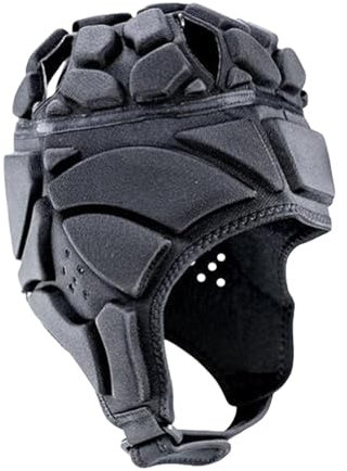 F Fityle Rugby-Helm, Rugby-Kopfschutz, atmungsaktiv, angenehm zu tragen, Rugby-Kopfbedeckung, Schutzkappe für besondere Bedürfnisse, Torwartmütze, Schwarz