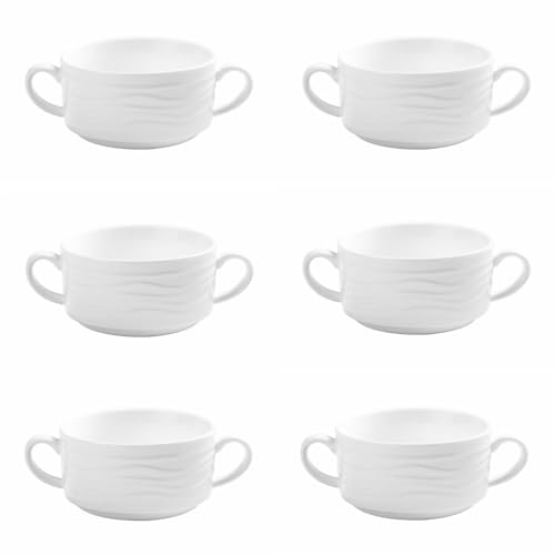 Holst Porzellan MD 125 PACK 6 6-tlg. Pack Porzellan Suppen-Tasse 0,25 l Melody Weiß