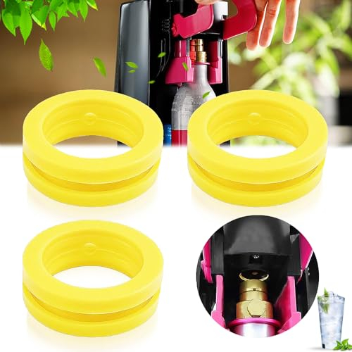 Begpoee 3 Stück Ersatzteile Dichtungsring, Hochwertige Ersatzdichtung, Ersatzteile Ersatzdichtung, Dichtungsringdichtung, Dichtung Ersatz für C02 Zylinder Flasche, Für Sodastream DUO, Terra, ART(Gelb)
