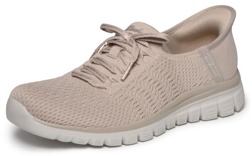 Skechers Mujer Graceful First Blush Slip-In ENTRENADOR, Taupe Knit, 38 EU