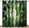 ZZTBQ Grün Tropisch Blätter Muster Kinder Blickdichte Vorhänge Dschungel Botanisch Pflanze 2 Stück Kinderzimmervorhänge Mit Ösen 100x140cm Für Jungen Mädchen Kinder Schlafzimmer
