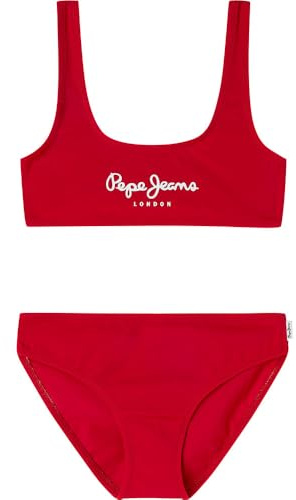 Pepe Jeans Conjunto de Bikini Pepe SC para niña, Rojo (Rojo), 14 años