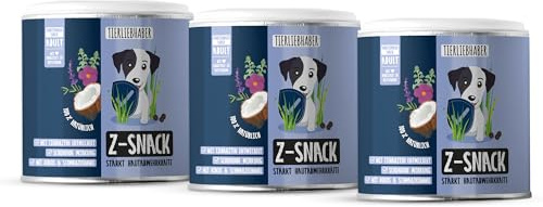 Z-Snack Hund Leckerli für die Saison – Stärkt die Hautabwehrkräfte | Tierärztlich entwickelte Drops für Wald und Wiesen – Mit Schwarzkümmel, Zistrose, Kokos & ätherischen Ölen – 3 x 350g
