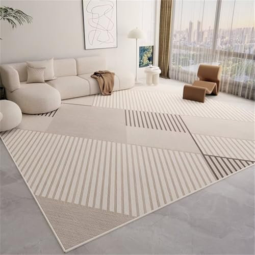 QGYFRE Large Carpets For Living Room Rugs Small Bedroom Easy to care modern stripe pattern carpet rug Black 200x300CM runners