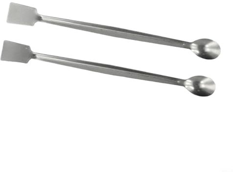 FACULX 2/20 cucharas de muestreo de laboratorio de 20 cm, reactivo de doble extremo, cuchara de muestreo de laboratorio, herramienta de espátula, con un mango largo, cucharas de laboratorio (2 piezas)