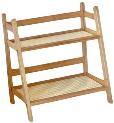 Milageto Desk Storage Organizer,Double Layer Rack for Tabletop,Plant Stand,Sundries Storage Shelf Ladder for Countertop Office Home