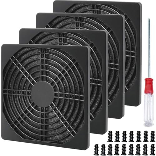 Xiatiaosann 4 pcs 120mm Fan Filter Cover, PC Fan Dust Cooling Mesh Case, Black Square Computer Case Fan Dust proof Filter for PC Computer Case Server Case USB Cooling Fan