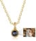 Lam Hub Fong Personalisiert Foto Projektion Halskette für Damen Männer Kette mit Bild Anhänger Silber Vergoldet Kette Schmuck Geschenk für Geburtstage Valentinstag Weihnachtsfeiertag (Gold)