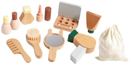 Holz Make Up Spielzeug Set für Kinder Rolle Spielen für Alter 3 4 5 + Geburtstag Spielzeug Geschenk