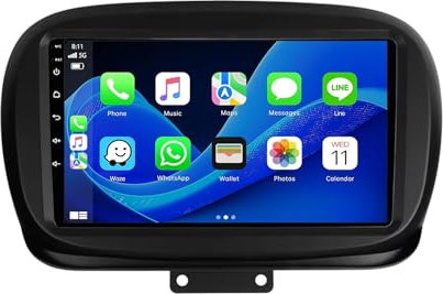 Android 9 Inch Touchscreen Car Radio Stereo for Fiat 500X 2014-2020 with Carplay Android Auto GPS Navigation with BT 4G/WiFi USB Mirror Link FM Auto Parts(4+64G)