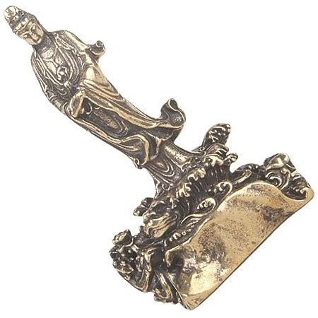 DECOMELODY Antike Kleine Ornamente Aus Messing Delikate Guan Yin Statue Für Tischdekoration Im Retro-Stil Geeignet Für Wohnräume Und Bürogestaltung