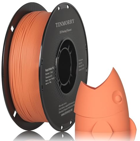 TINMORRY PLA Filament 1,75 mm für 3D-Drucker, 1 KG, Mattes Pomelo-Orange | Mattes Finish, kaschiert Schichtlinien, geringe Verformung, einfacher Druck, ideal für Deko, Vitrinenmodelle und DIY-Projekte