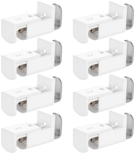 8 Stück Klemmträger Plissee Befestigungs, Klemmplissee Ersatzteile Klemmträger Plissee Halterung Ersatzteile, Metall KlemmPlissee ohne Bohren für Gespannt Plissees Doppelrollos