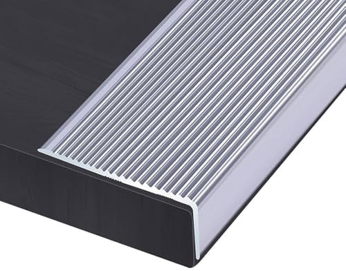 Treppenkantenprofil Treppenprofil L-Form, 90 cm Aluminium Bodenübergangsprofil für den Innen- und Außenbereich(Silber,W 7 x H 3 cm)