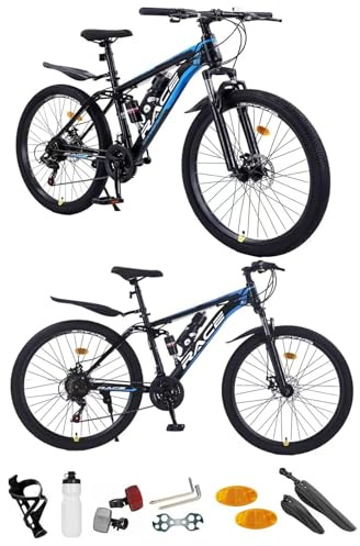 26”, 27.5”, 29 Inch Mountain Bike, Adult Bicycle, Teenager Bike, Men & Women’s Bike, Unisex MTB, Sport’s Cycle,19 KG Lightweight, Double Suspension, 21 Speed, Dual Disc Brakes, New (29 Inch)