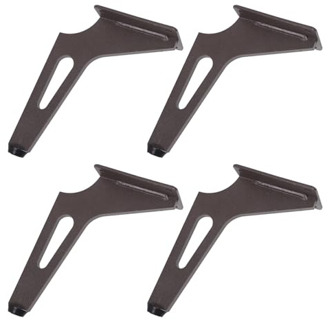 DEARMAMY Lot de 4 Pieds de Meubles en Métal 15 CM Pieds de Remplacement pour Canapé Meuble TV et Table Basse Finition Gris Foncé Stabilité Renforcée Design Incliné Gain de Place