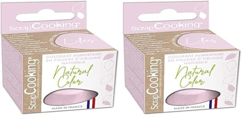Colorant en poudre d'origine naturelle Lilas 10g - Colorant Pâtisserie Cuisine Gateaux Biscuits Glaces Violet mauve pale pastel (Lot de 2)