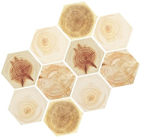 Gatuida Lot de 10 Stickers de Sol Hexagonaux en PVC Antidérapants pour Salle de Bain Cuisine, Design Auto-Adhésif pour Décoration et Protection Sol