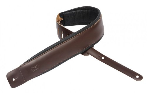 Levy's Leathers Deluxe Ledergurt für Gitarre | Breite 8 cm | Dunkelbraun | (DM1PD-DBR)
