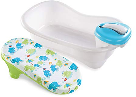 Summer Infant Badewanne und Dusche für Neugeborene bis Kleinkinder (neutral) – Badewanne enthält vier Stufen, die mit Ihrem Kind wachsen