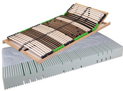 DaMi_Balance Set - Komfortschaum-Matratze Air Balance H2 & 7 Zonen Lattenrost Mit Verstellbarem Kopfteil - 140 x 200 cm
