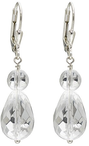 I-be, Bergkristall Edelstein Ohrringe, 925 Silber, Länge 4 cm im Geschenketui, 3811072407