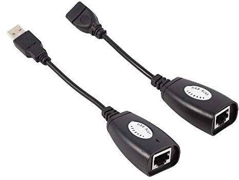 Tihebeyan Adattatore di prolunga RJ45 USB2.0, su Kit di prolunga Maschio/Femmina USB Cat5 / RJ45 / Cat6 Ethernet