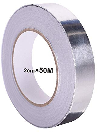QitinDasen 50M X 20mm Premium Aluminiumfolienband, Aluminiumklebebänder Selbstklebend, Aluminiumband Aluminium Klebeband, für HVAC-Reparatur, Kanäle, Isolierung, Trockner und Handwerk