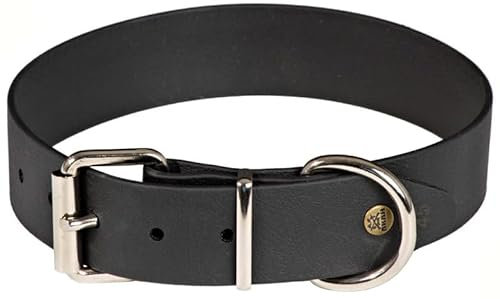 Akah BioThane® Halsband Hundehalsband witterungsbeständig und wasserfest, reißfest bis 450 Kg für Jagdhunde braun oder schwarz von oefele.de (50 cm, Braun)