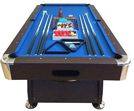 Grafica ma.ro srl Billardtisch Pool Billard oder Grün robust 150 kg 8 ft Tisch blau mit Zubehör