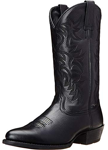 Stivali da Cowboy Occidentali Tacco Alto Punta a Punta Indossabile per Uomo Modello di Ricamo Scarpe in Pelle Stivali a metà Polpaccio Antiscivolo di Grandi Dimensioni